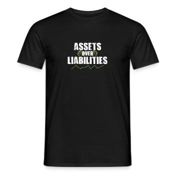 Assets Over Liabilities Funny Accounting CPA Humor - Men's T-Shirt - black - Front - AI Model Male 178 light (178cm)
