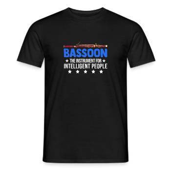 Bassoon Instrument for Intelligent People Bassoonist - Men's T-Shirt - black - Front - AI Model Male 178 light (178cm)