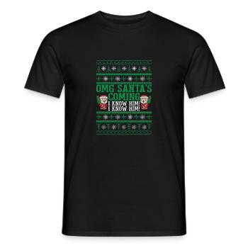 Santa s Is Coming Shirt - Männer T-Shirt - Schwarz - Vorne - AI Model Male 178 light (178cm)