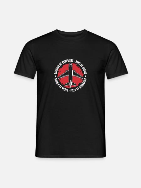 Airplane mechanic funny - Men's T-Shirt - black