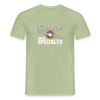 Airplane Mechanic Propeller - Men's T-Shirt - sage - Front - AI Model Male 178 light (178cm)