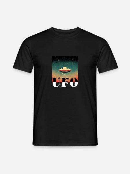 UFO Retro - Männer T-Shirt - Schwarz