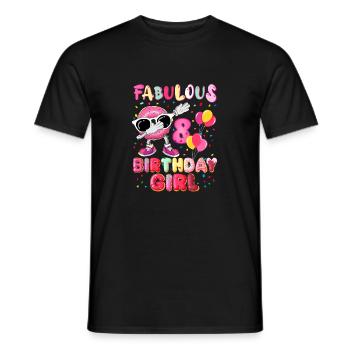 8th Birthday Dabbing Donut Fabulous Girl - Men's T-Shirt - black - Front - AI Model Male 178 light (178cm)