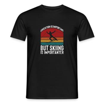 L’éducation est importante, mais le ski est plus important - T-shirt homme - noir - Devant - AI Model Male 178 light (178cm)