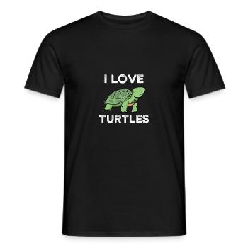 I love turtles water turtle - Men's T-Shirt - black - Front - AI Model Male 178 light (178cm)