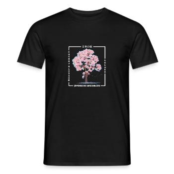 Sakura Cherry Blossoms Japan Fans Anime Glitch - Männer T-Shirt - Schwarz - Vorne - AI Model Male 178 light (178cm)