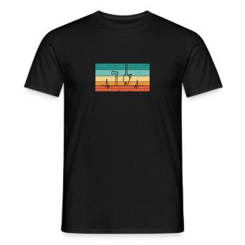 Bûcheron bûcheron vintage Heartbeat Broyeur forestier - T-shirt homme - noir - Devant - AI Model Male 178 light (178cm)