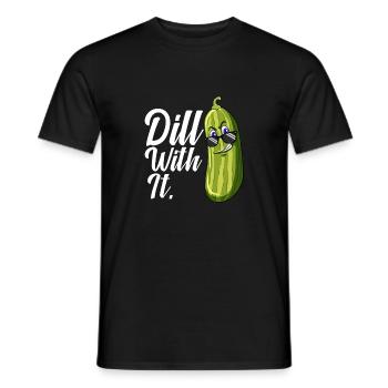 Dill With It Funny Pickle Joke Pun Pickle Lover - Men's T-Shirt - black - Front - AI Model Male 178 light (178cm)