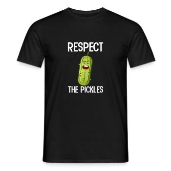 Respect The Pickles Vegan Food Funny Dill Pickle - T-shirt homme - noir - Devant - AI Model Male 178 light (178cm)