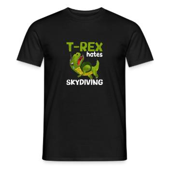 T-Rex déteste le parachutisme Drôle de parachute - T-shirt homme - noir - Devant - AI Model Male 178 light (178cm)