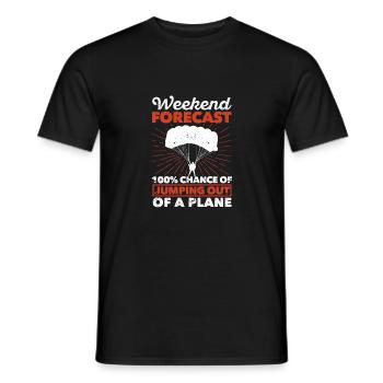 Weekend prediction 100% chance of a - Men's T-Shirt - black - Front - AI Model Male 178 light (178cm)