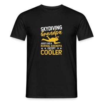 Skydiving Grandpa Parachutist - Men's T-Shirt - black - Front - AI Model Male 178 light (178cm)