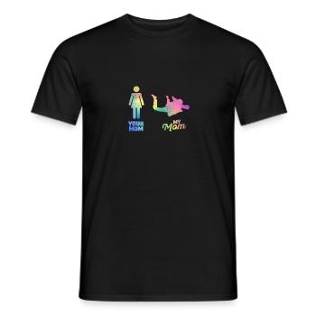 Your mother My mother Parachutist - Men's T-Shirt - black - Front - AI Model Male 178 light (178cm)