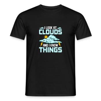 I Look At Clouds And I Know Things Meteorology - Men's T-Shirt - black - Front - AI Model Male 178 light (178cm)