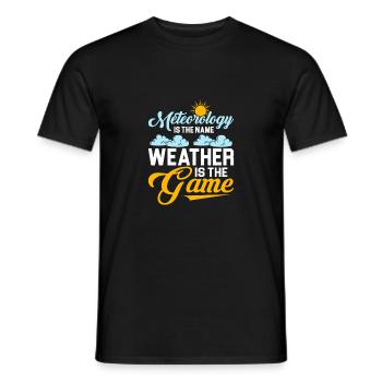 La météorologie est le nom La météo est le jeu Meteor - T-shirt homme - noir - Devant - AI Model Male 178 light (178cm)