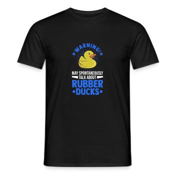 Warning Squeaky Duck Bathing Duck Rubber Duck - Men's T-Shirt - black - Front - AI Model Male 178 light (178cm)