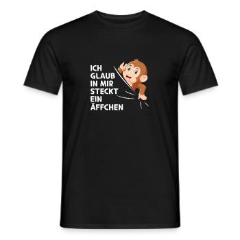 Ich glaub in mir steckt ein Äffchen - Orang-Utan - Männer T-Shirt - Schwarz - Vorne - AI Model Male 178 light (178cm)