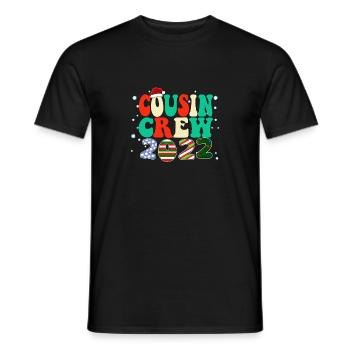 Cousins mignon ensemble de pyjama de Noël - Cousin Crew - T-shirt homme - noir - Devant - AI Model Male 178 light (178cm)