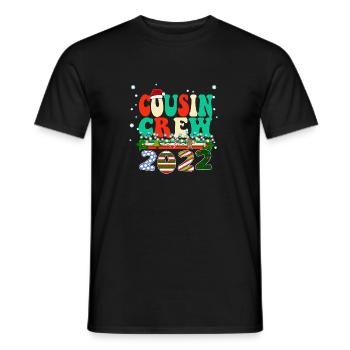 Cousin Crew 2022 Famiy Matching Christmas Pajama - Men's T-Shirt - black - Front - AI Model Male 178 light (178cm)