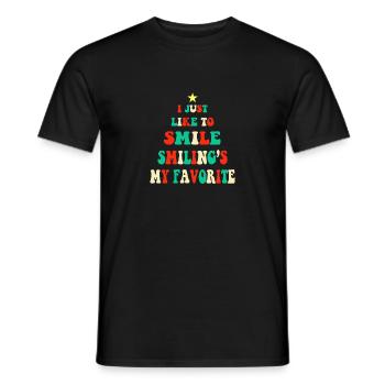 Lächeln mein Lieblings-lustiger Weihnachtspyjama - Männer T-Shirt - Schwarz - Vorne - AI Model Male 178 light (178cm)