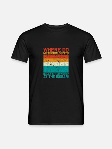 Waar ontspannen meteorologen zich bij de Isobar-meteoor - Heren T-shirt - zwart