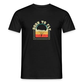 Born To Fly Funny Skydiving Parachute - T-shirt homme - noir - Devant - AI Model Male 178 light (178cm)