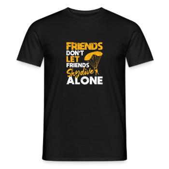 Drôle de parachutisme Des amis quittent des amis - T-shirt homme - noir - Devant - AI Model Male 178 light (178cm)
