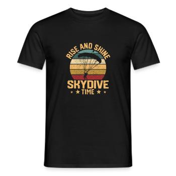 Funny Skydiving Lover Fallschirm Rise And Shine - Männer T-Shirt - Schwarz - Vorne - AI Model Male 178 light (178cm)