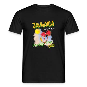 Jamaica is Calling Family Trip 2023 Caribbean - Männer T-Shirt - Schwarz - Vorne - AI Model Male 178 light (178cm)