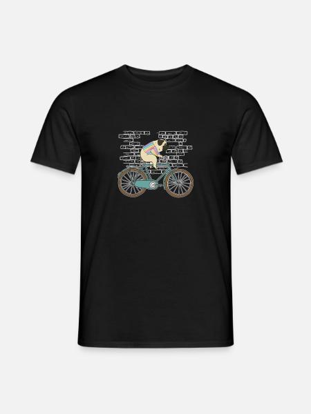 Mops Hund Fahrrad - Männer T-Shirt - Schwarz