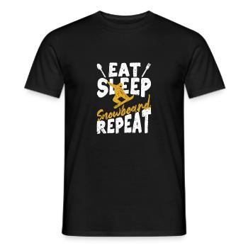 Snowboarder Funny Snowboarding Eat Sleep Snowboard - Men's T-Shirt - black - Front - AI Model Male 178 light (178cm)