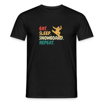 Eat Sleep Snowboard Repeat Snowboarder Lustig Snow - Männer T-Shirt - Schwarz - Vorne - AI Model Male 178 light (178cm)