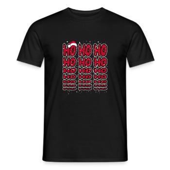 Ho Ho Ho - Christmas Weihnachten Santa Hat - Men's T-Shirt - black - Front - AI Model Male 178 light (178cm)