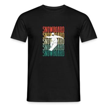 Snowboard Retro Vintage Snowboarding Silhouette - Männer T-Shirt - Schwarz - Vorne - AI Model Male 178 light (178cm)
