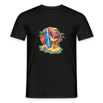 Lustige Flamingo Surf Liebhaber Cool Surfbrett Surfen - Männer T-Shirt - Schwarz - Vorne - AI Model Male 178 light (178cm)