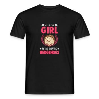 Hérisson Fille Épineux - T-shirt homme - noir - Devant - AI Model Male 178 light (178cm)