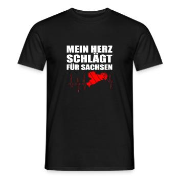 Herzschlag Sachsen Liebe Heimat - Männer T-Shirt - Schwarz - Vorne - AI Model Male 178 light (178cm)