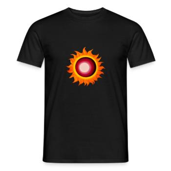 Sun Summer Watercolor Nature Beach Sky 01 - Men's T-Shirt - black - Front - AI Model Male 178 light (178cm)