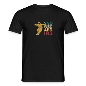 Snowboarding Boarder Wintersport Urlaub Snowboard - Männer T-Shirt - Schwarz - Vorne - AI Model Male 178 light (178cm)