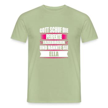 Erzgebirge Frau Namen Sachsen Ella - Männer T-Shirt - Sage - Vorne - AI Model Male 178 light (178cm)