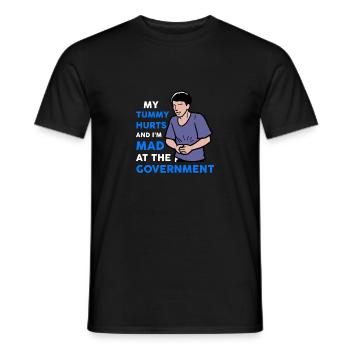 J’ai mal au ventre et je suis en colère contre le gouvernement - T-shirt homme - noir - Devant - AI Model Male 178 light (178cm)