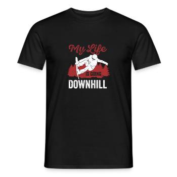 Snowboard Winter Snowboarding My Life Is Going - Men's T-Shirt - black - Front - AI Model Male 178 light (178cm)