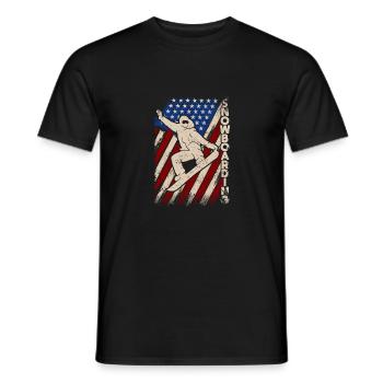 USA Sport Snowboarding amerikanische Flagge Snow - Männer T-Shirt - Schwarz - Vorne - AI Model Male 178 light (178cm)