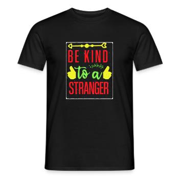 Sei freundlich zu einem Fremden T-Shirt Essential T-Shirt - Männer T-Shirt - Schwarz - Vorne - AI Model Male 178 light (178cm)