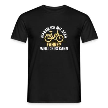 E-Bike Mountainbike eBike Fahrrad Elektro Fahrradf - Männer T-Shirt - Schwarz - Vorne - AI Model Male 178 light (178cm)