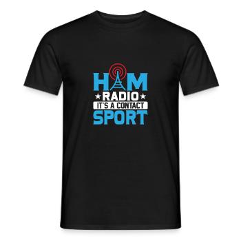 Ham Radio It's A Contact Sport Operator Amateur - Men's T-Shirt - black - Front - AI Model Male 178 light (178cm)