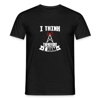I Think Therefore I Ham Amateur Radio Operator - Men's T-Shirt - black - Front - AI Model Male 178 light (178cm)