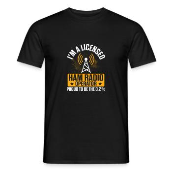 Je suis un opérateur de radio amateur agréé Amateur Enthusi - T-shirt homme - noir - Devant - AI Model Male 178 light (178cm)