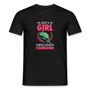 Caméléon Fille Caméléon - T-shirt homme - noir - Devant - AI Model Male 178 light (178cm)