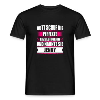 Erzgebirge Frau Namen Sachsen Jenny - Männer T-Shirt - Schwarz - Vorne - AI Model Male 178 light (178cm)